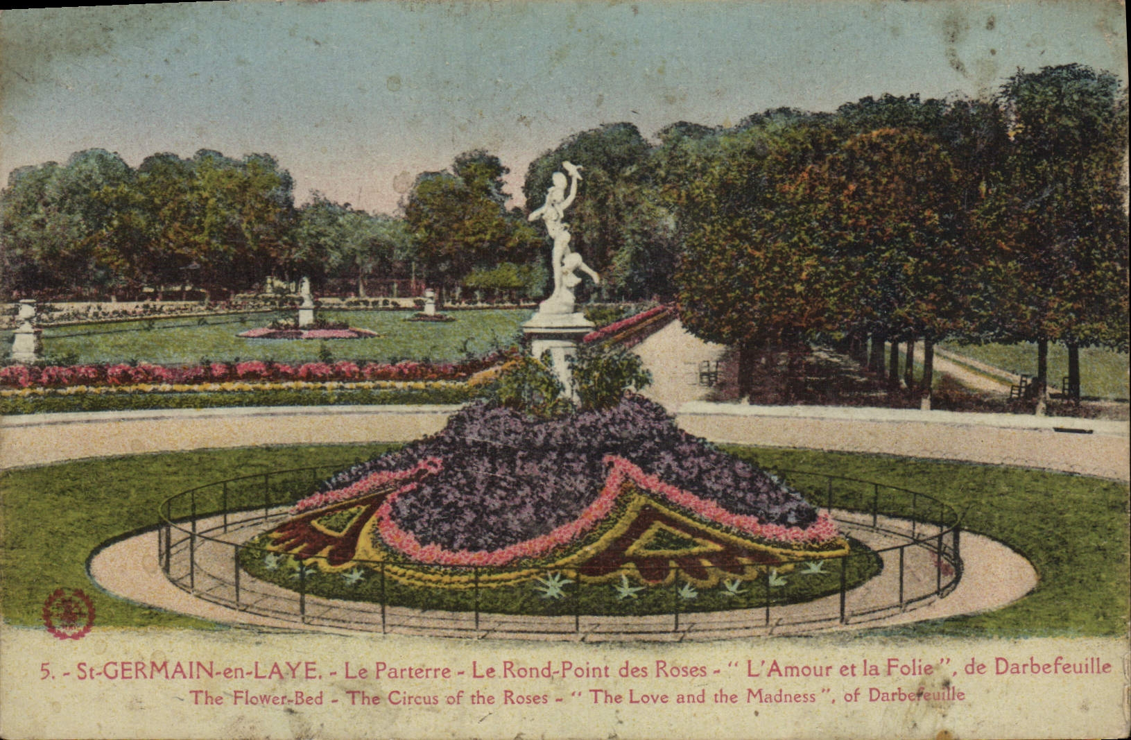 St-GERMAIN-en-LAYE - Le Parterre - Le Rond-Point des Roses - "L'Amour et la Folie", de Darbefeulle