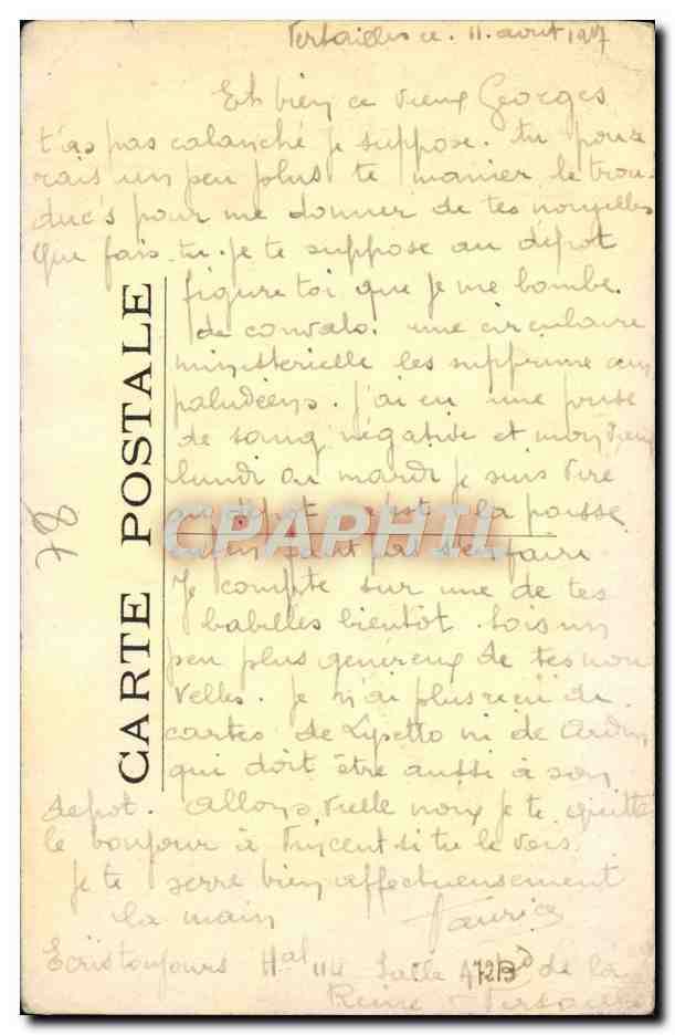 CPA Versailles Le Belvedere Parc du Petit Trianon — Verso
