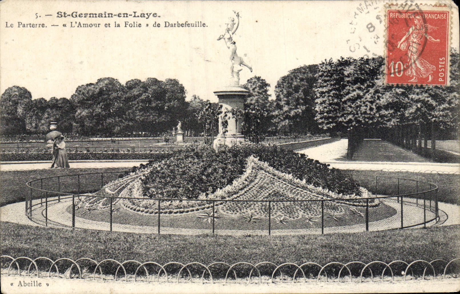 St-Germain-en-Laye — Le Parterre — « L'Amour et la Folie » de Darbefeulle — éditeur « Abeille »