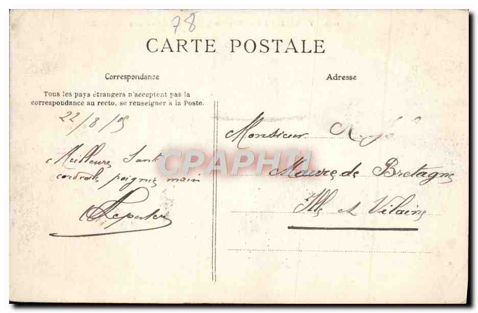 Versailles — Façade générale du Château — C. L. C. n°130 — Verso