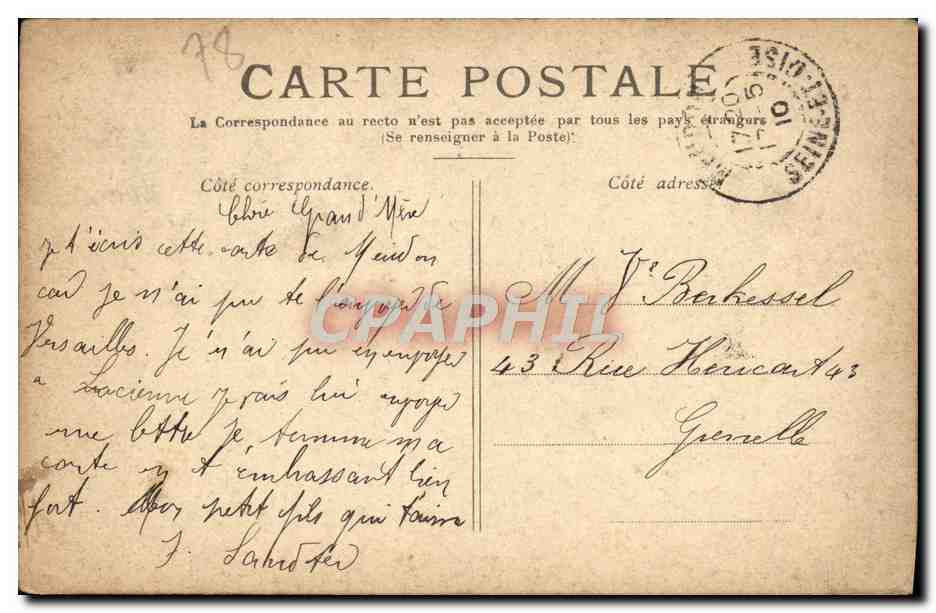 CPA Versailles Petit Trianon La laiterie — Verso
