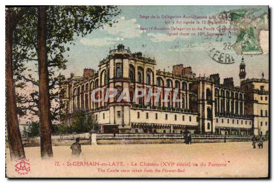 St-GERMAIN-en-LAYE - Le Château (XVIe siècle) vu du Parterre — éditeur L'École de Paris, n°72