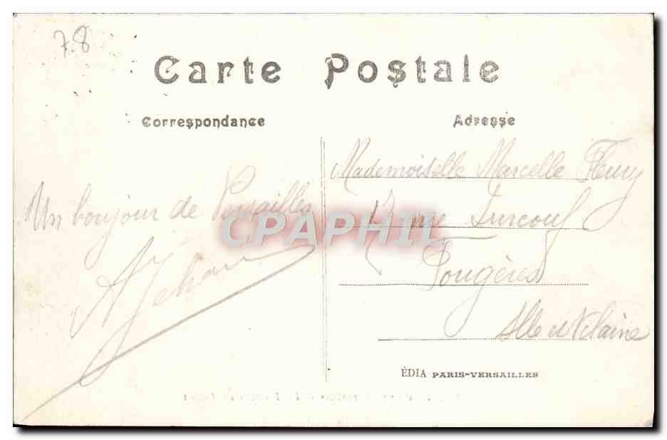 CPA Versailles La Flottille du Canal Bateau — Verso