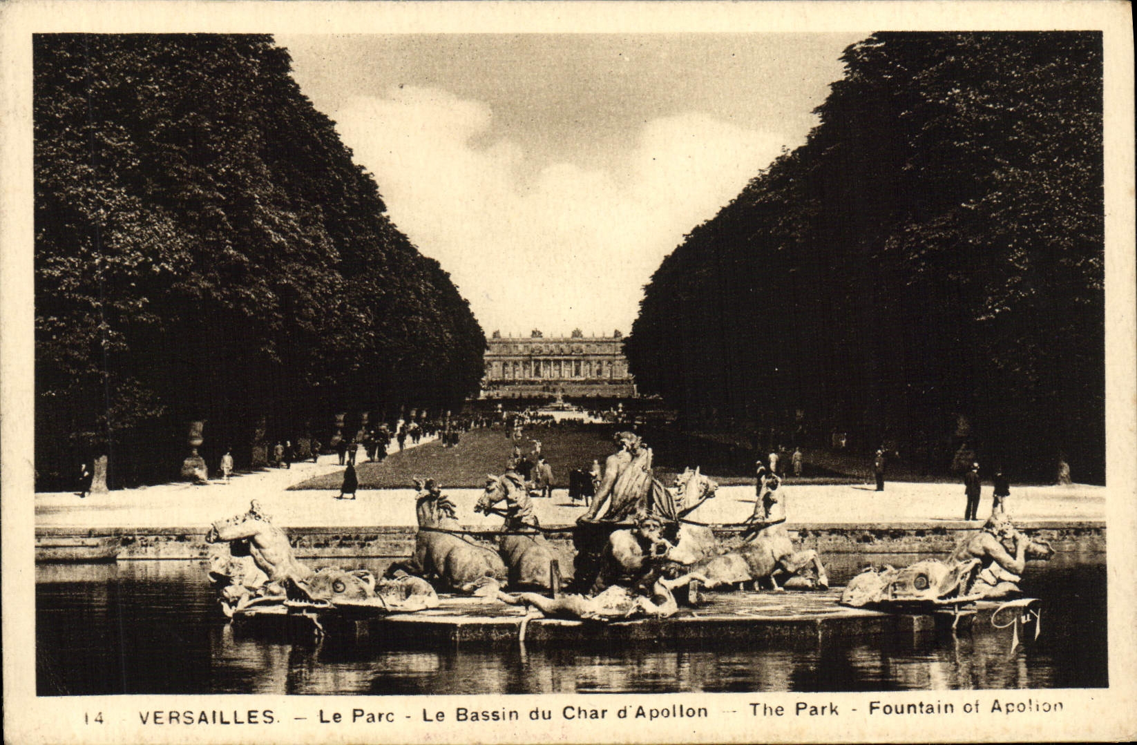 Versailles — Le Parc — Le Bassin du Char d'Apollon — éditeur A. Leconte, Paris