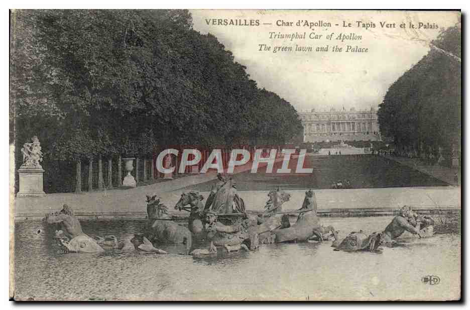 CPA Versailles Char d'Apollon Le Tapis vert et le palais