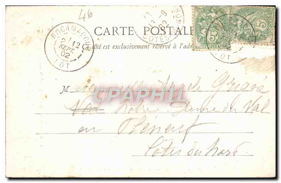 Rocamadour — Vue prise de la Maison de Marie — Magasin du Pèlerinage, N. 9, éd. Lahonce fr. à Toulouse — Rückseite
