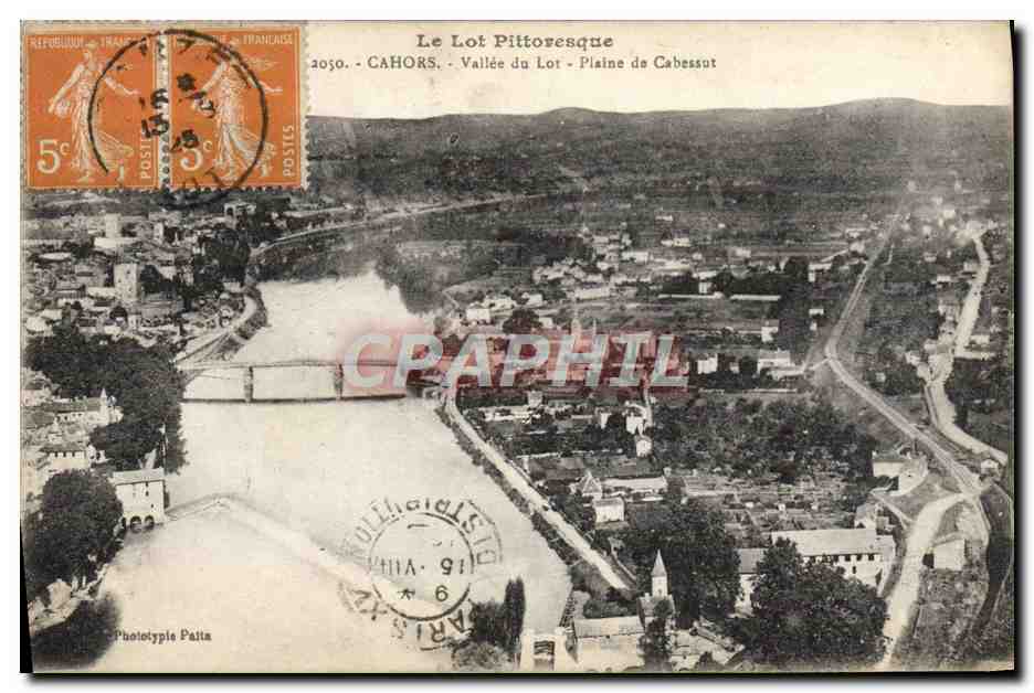 Le Lot Pittoresque — Vallée du Lot - Plaine de Cabessut — Phototypie Palta