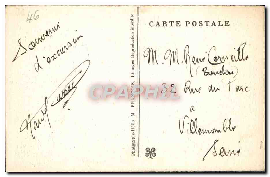 Le Gouffre de PADIRAC (Lot) — Vue partielle de la Salle du Grand Dôme — Phototypie Hélio M. FRANCOIS, Limoges — Reverso