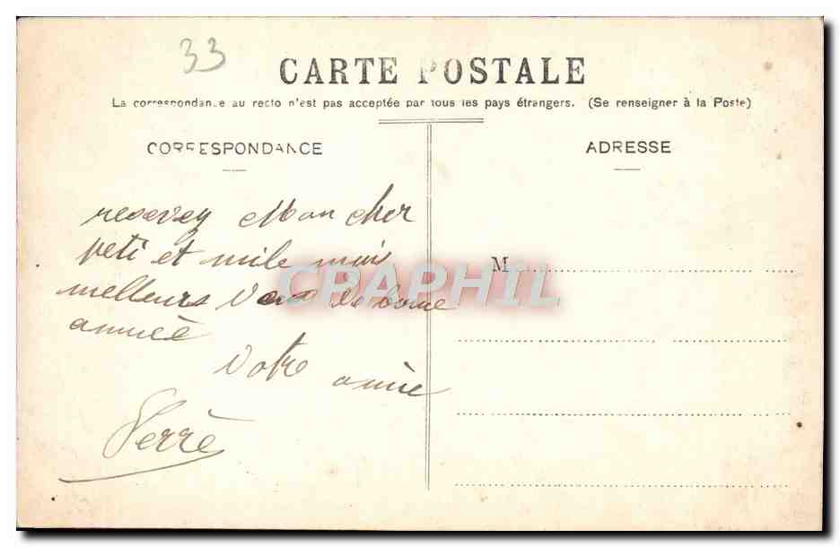 CPA Bordeaux Hirondelles — Verso