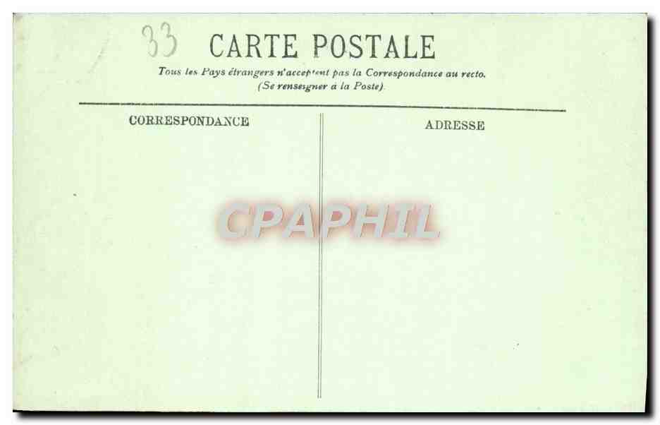 CPA Bordeaux Place de la Comedie et les Allees de Tourny — Rückseite