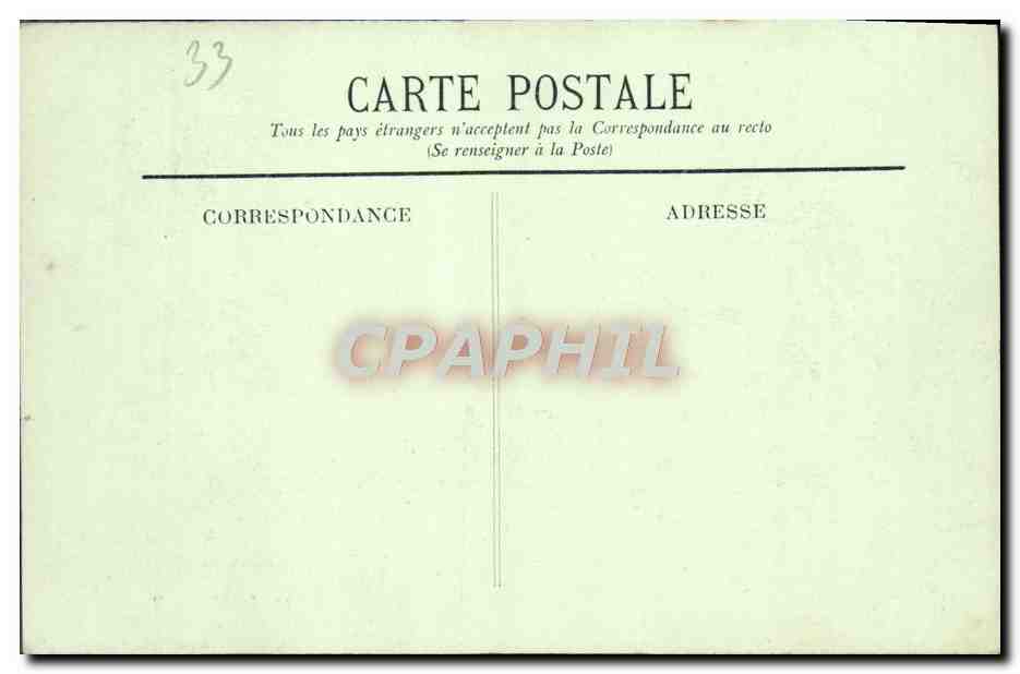 CPA Bordeaux Grand Theatre et Place de la Comedie — Verso