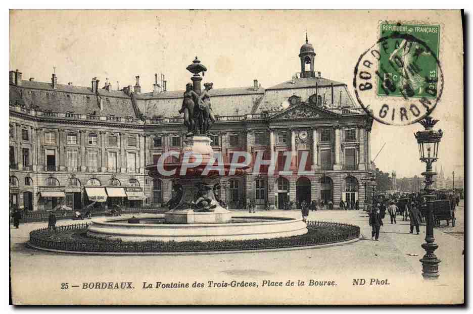 CPA Bordeaux La Fontaine des Trois Graces Place de la Bourse