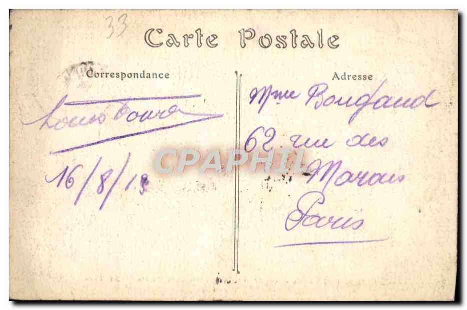 CPA Bordeaux La Fontaine des Trois Graces Place de la Bourse — Verso