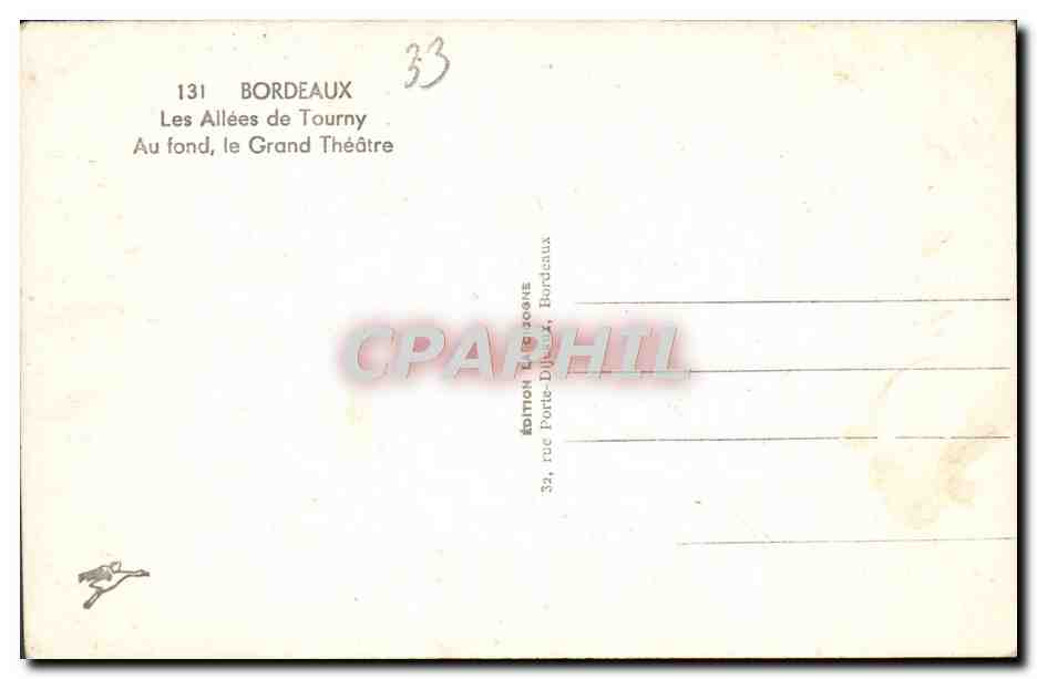 CPA Bordeaux Les Allees de Tourny — Verso
