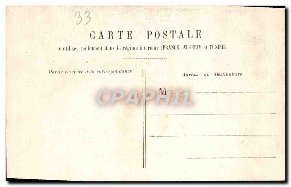 CPA Bordeaux Les Colonnes Rostrales Tramway — Rückseite