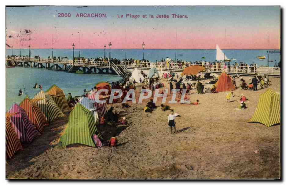 CPA Arcachon La Plage et la Jetee Thiers