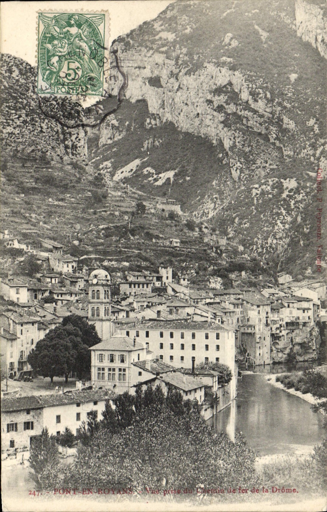 Font-en-Royans — Ansicht vom Drôme-Bahnweg — Verleger G. Hugonnet, Nr. 247