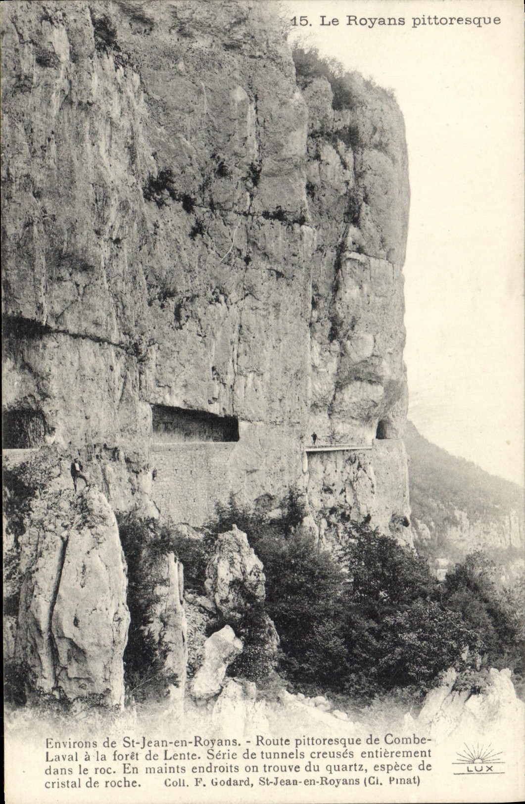Environs de St-Jean-en-Royans — Route pittoresque de Combe-Laval à la forêt de Lente — Coli. F. Godard, St-Jean-en-Royans (Gl. Pinat)