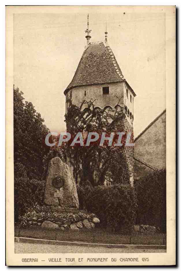 CPA Obernai Vieille Tour Et Monument Du Chanoine