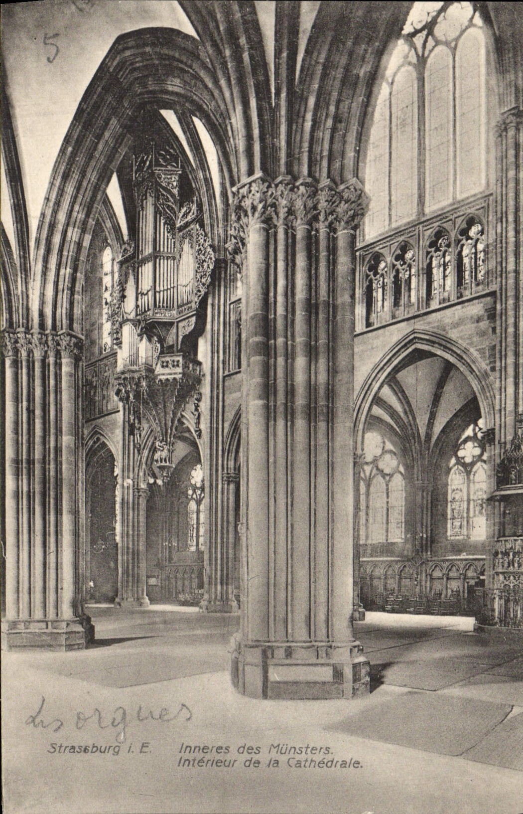 CPA Straseburg Inneres des Munsters Orgue