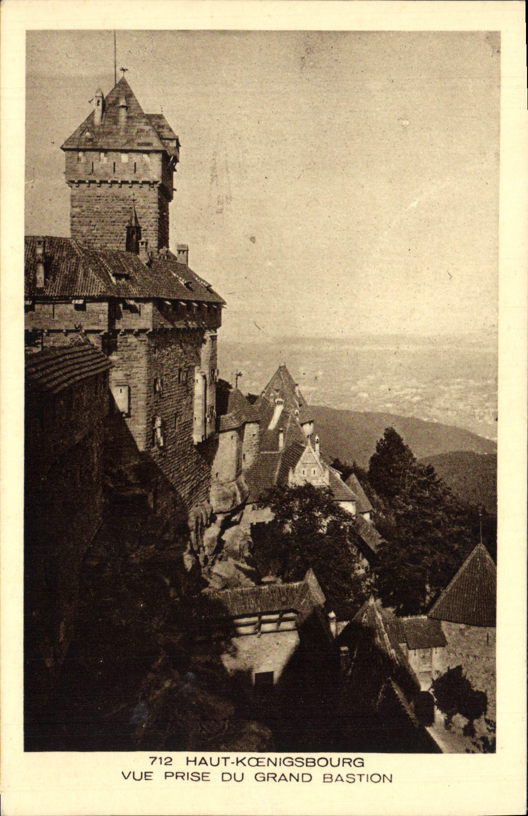 Haut-Kœnigsbourg — Vue prise du Grand Bastion — série 712, éditeur Braun & Cie, Dornach