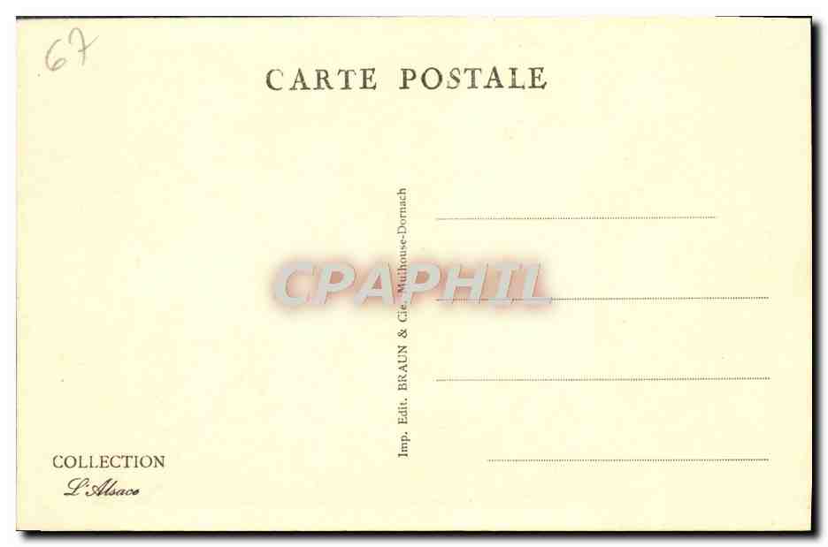 Haut-Kœnigsbourg — Vue prise du Grand Bastion — série 712, éditeur Braun & Cie, Dornach — Verso