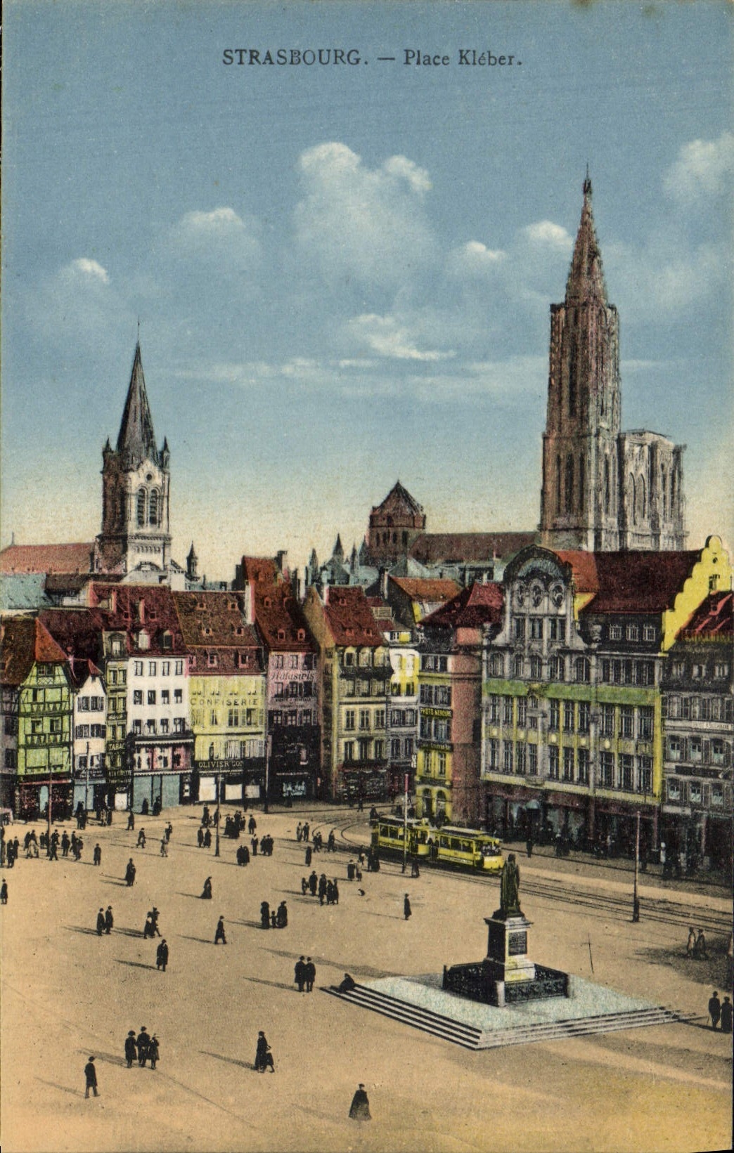 CPA Strasbourg Place Kleber Tramway
