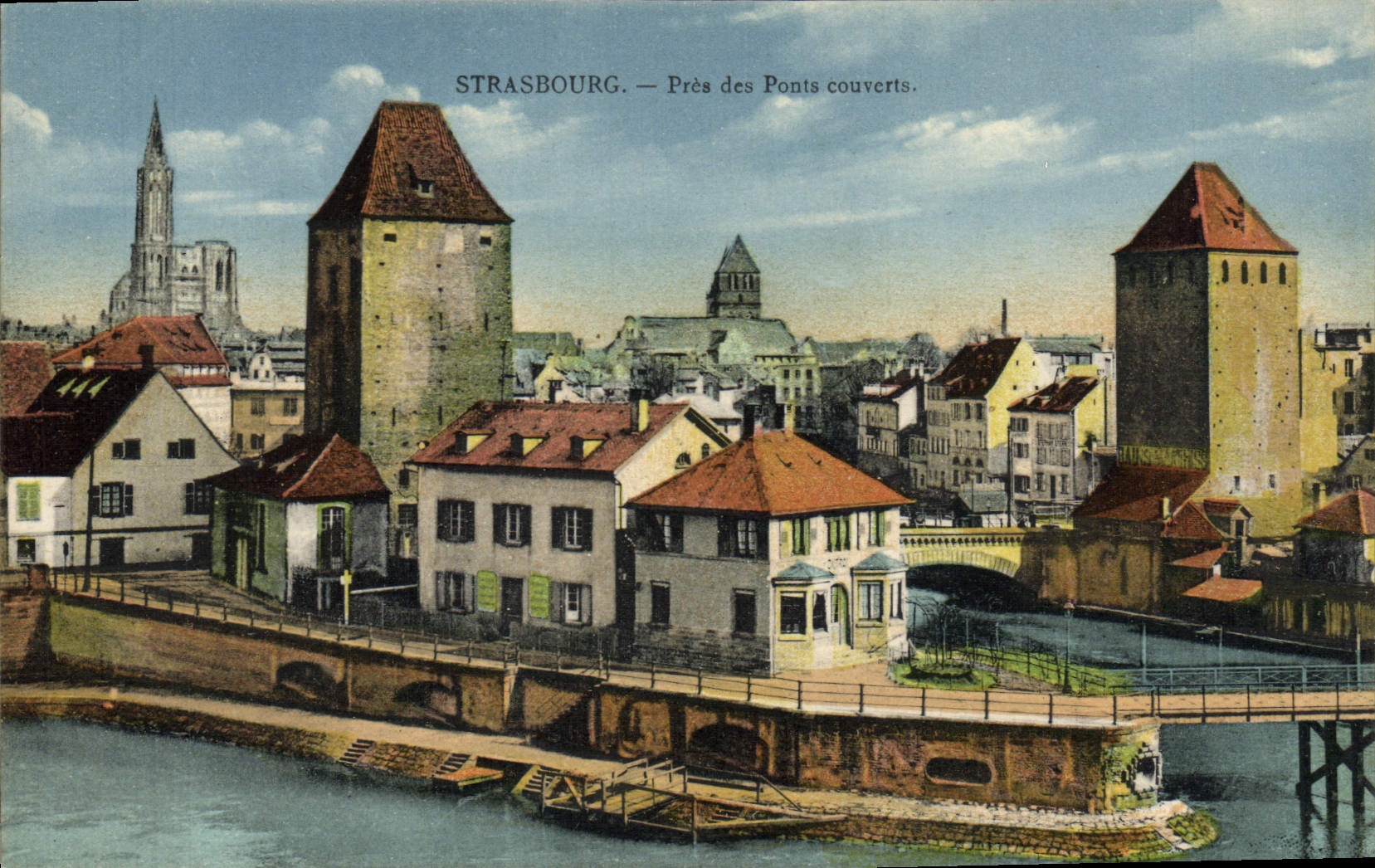 CPA Strasbourg Pres des Ponts Couverts