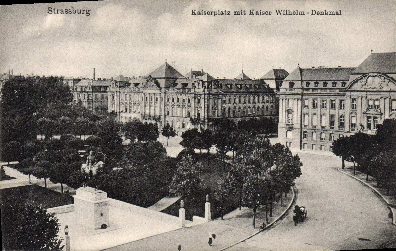 CPA Strassburg Kaiserplatz Mit Kaiser Wilhelm Denkmal