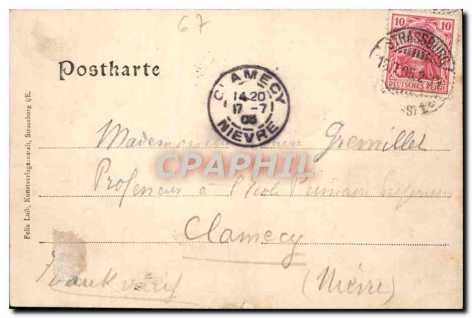CPA Strasbourg  — Rückseite