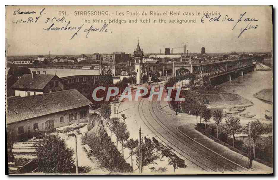 CPA Strasbourg Les Ponts du Rhin et Kehl dans le lointain