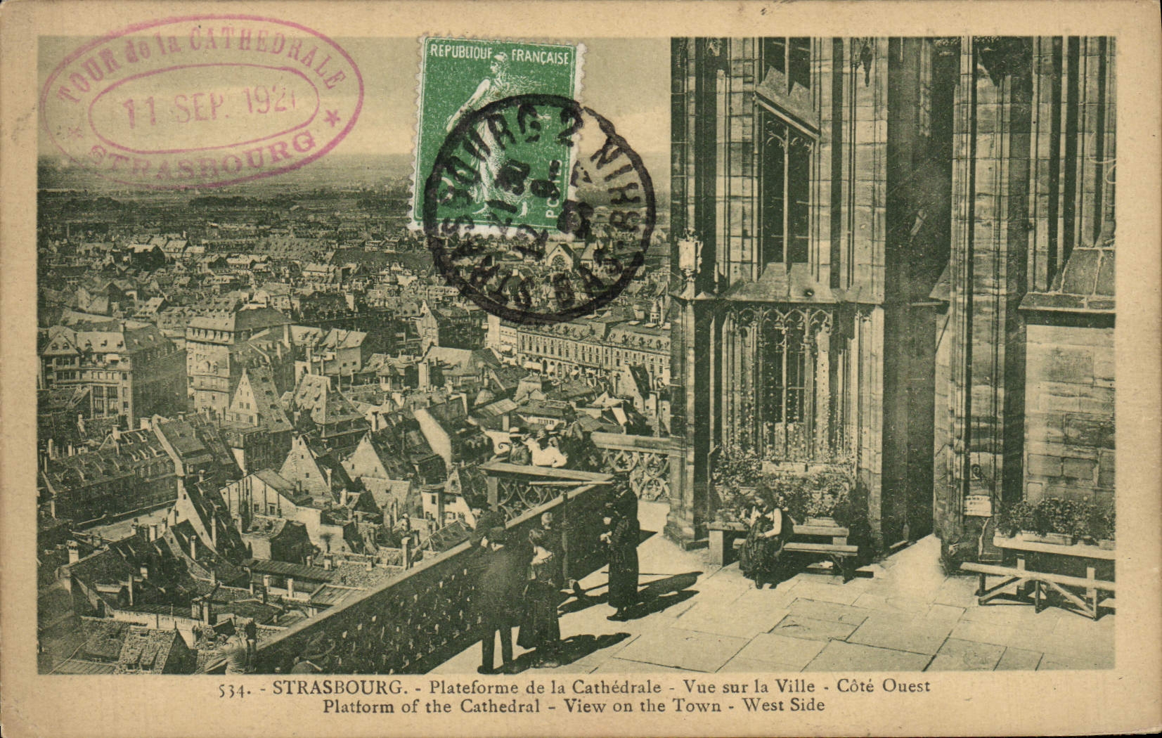CPA Strasbourg Plateforme de la Cathedrale Vue Sur la Ville