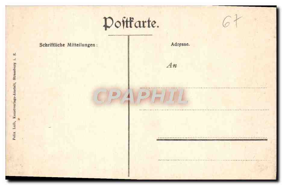 CPA Strasbourg Kaiser Withelm Strasse — Verso