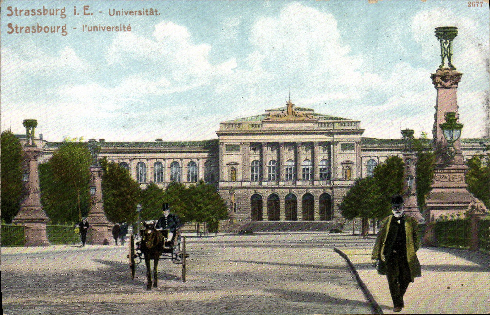 CPA Strasbourg Universite Caleche Cheval Attelage 