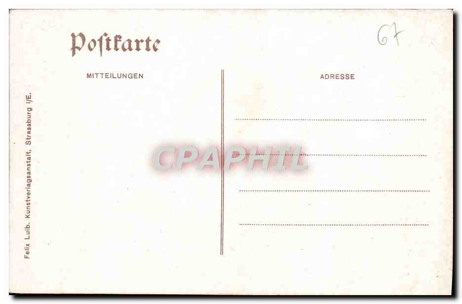 CPA Strasbourg Universite Caleche Cheval Attelage  — Verso