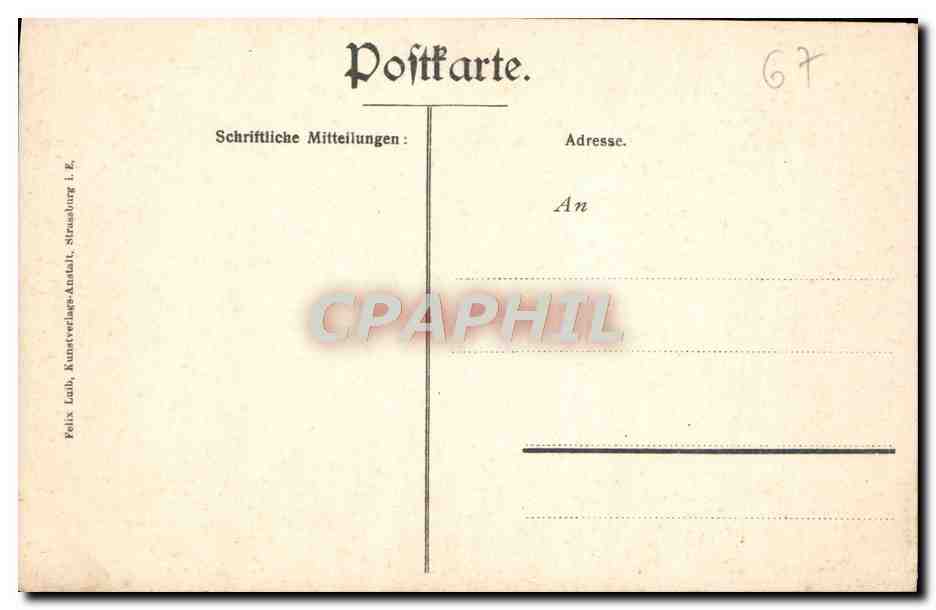 CPA Strasbourg Kaiserpalast Palais Imperial — Verso