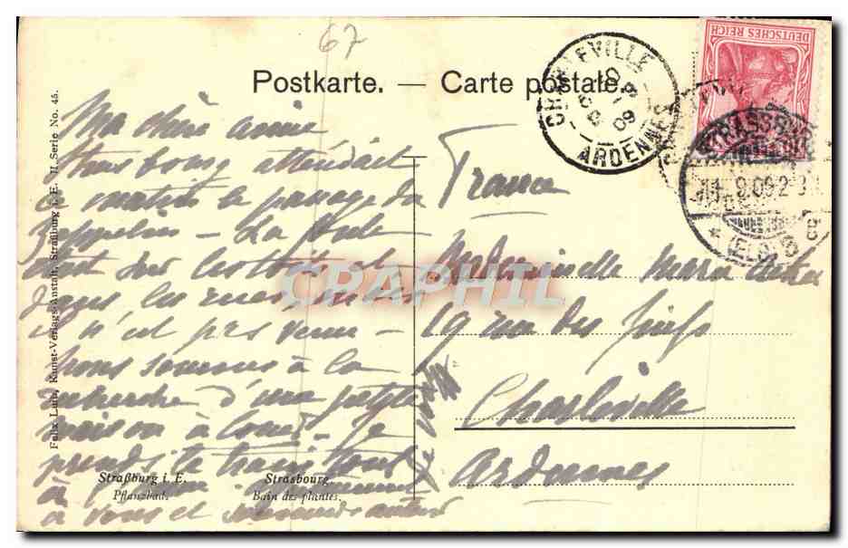 CPA Strasbourg Bain des plantes — Rückseite