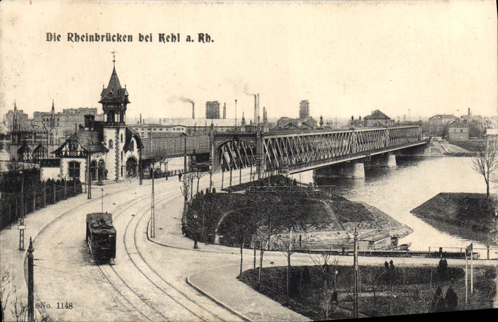 CPA Die Rheinbrucken Bei Kehl Tramway