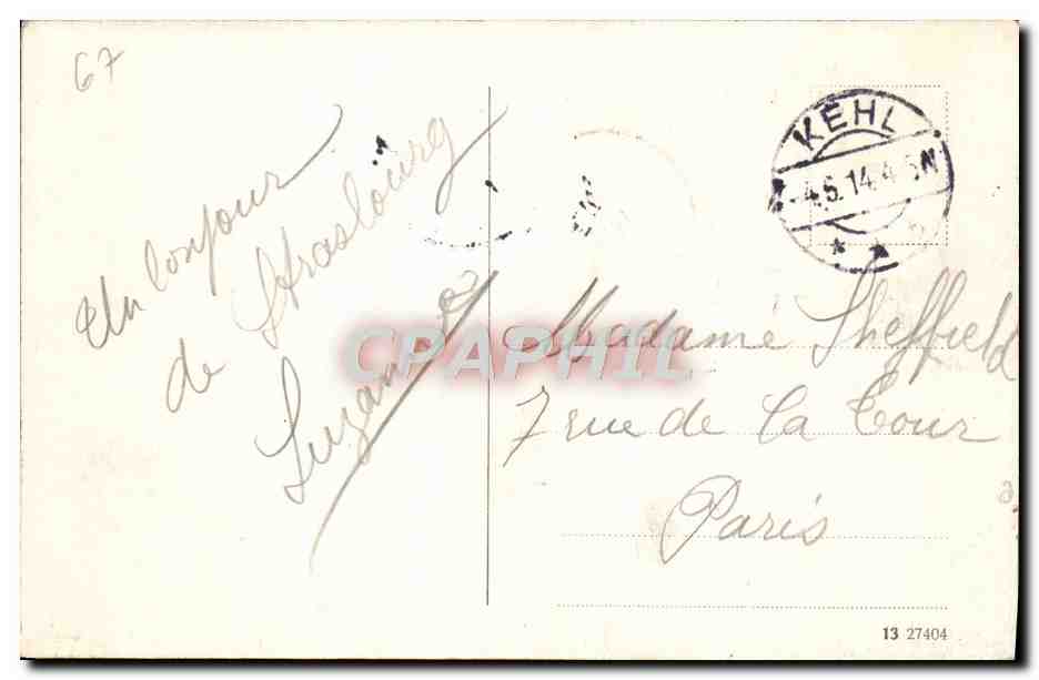 Strasbourg - Place de la Cathédrale et Maison Kammerzell — éditeur non identifié, n° de série non visible — Verso