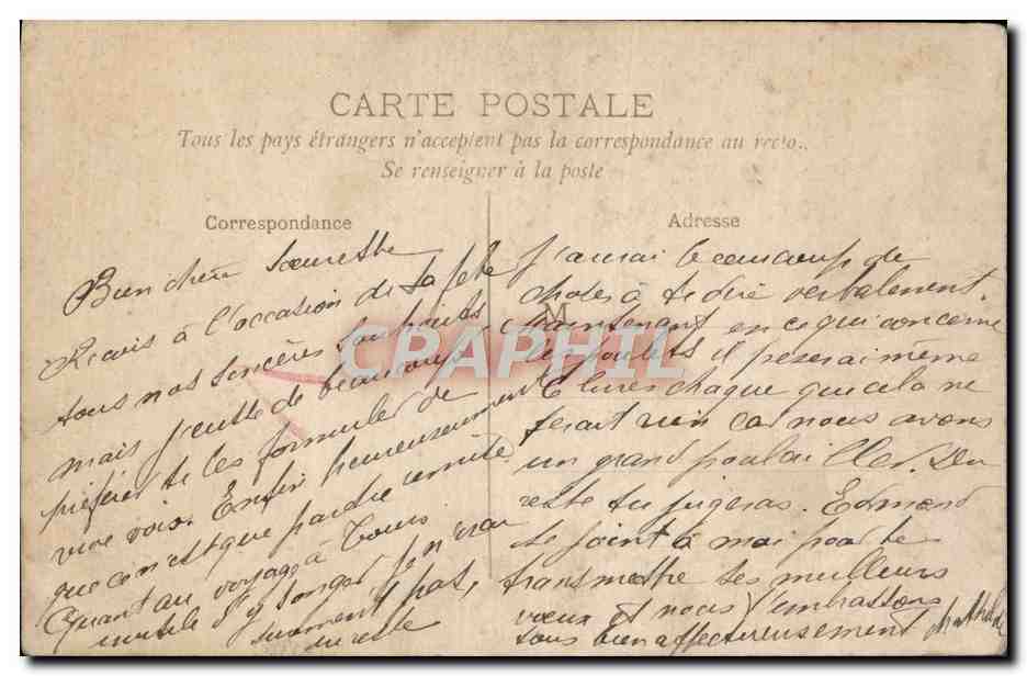 Femme en robe à rayures — décor floral — éditeur CIRCÉ, n° 4436 — Rückseite