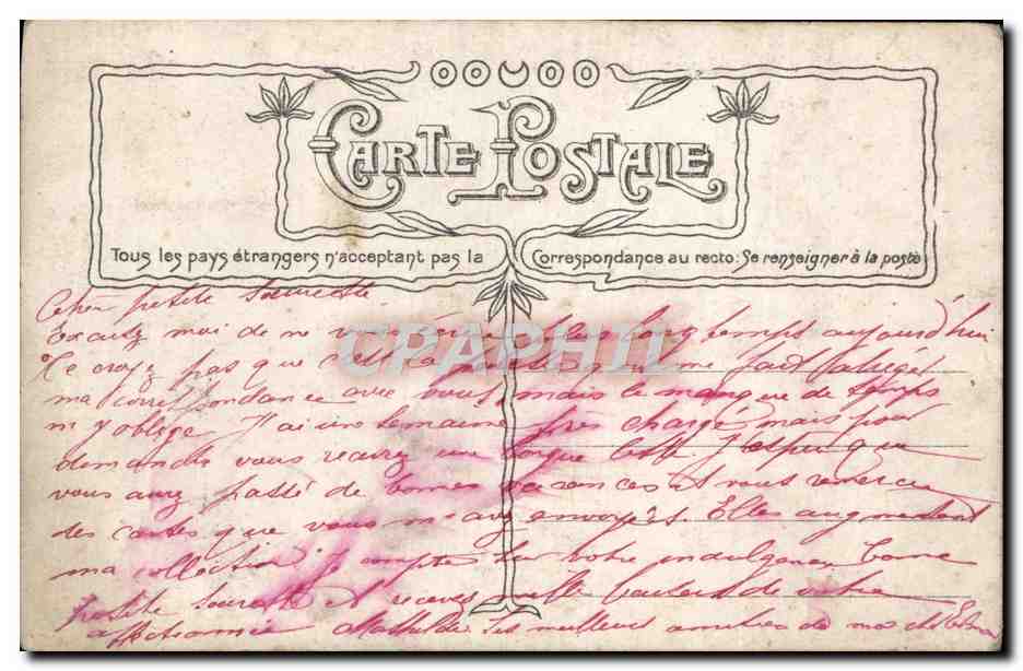 CPA Fantaisie Enfant — Rückseite
