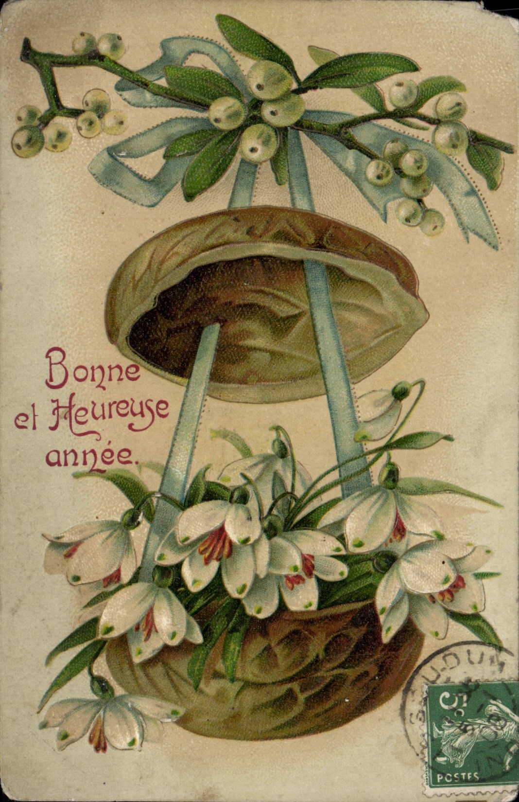CPA Fantaisie Fleurs Bonne et Heureuse Annee