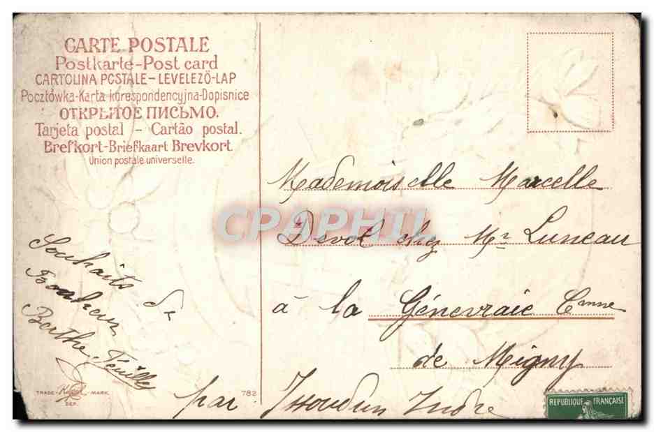 CPA Fantaisie Fleurs Bonne et Heureuse Annee — Rückseite