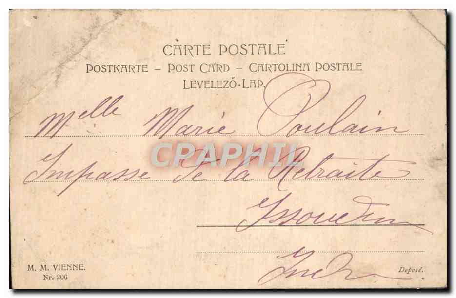 CPA Fantaisie Femmes Automobile Chien — Rückseite