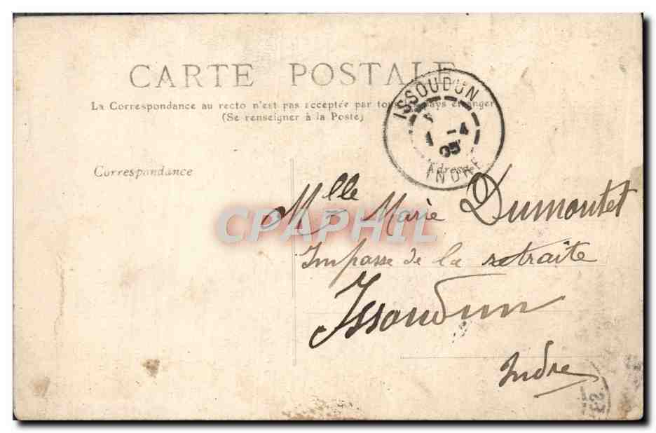 Femme souriante en chapeau orné — texte amoureux — éditeur Missions d'Avril — Verso