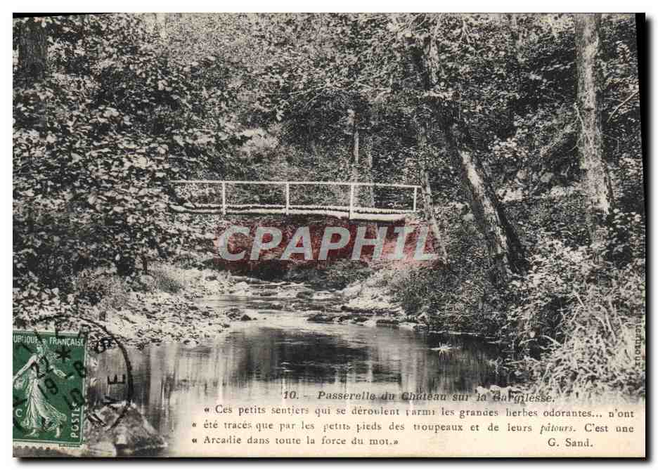 CPA Passerelle du chateau sur la Gargilesse