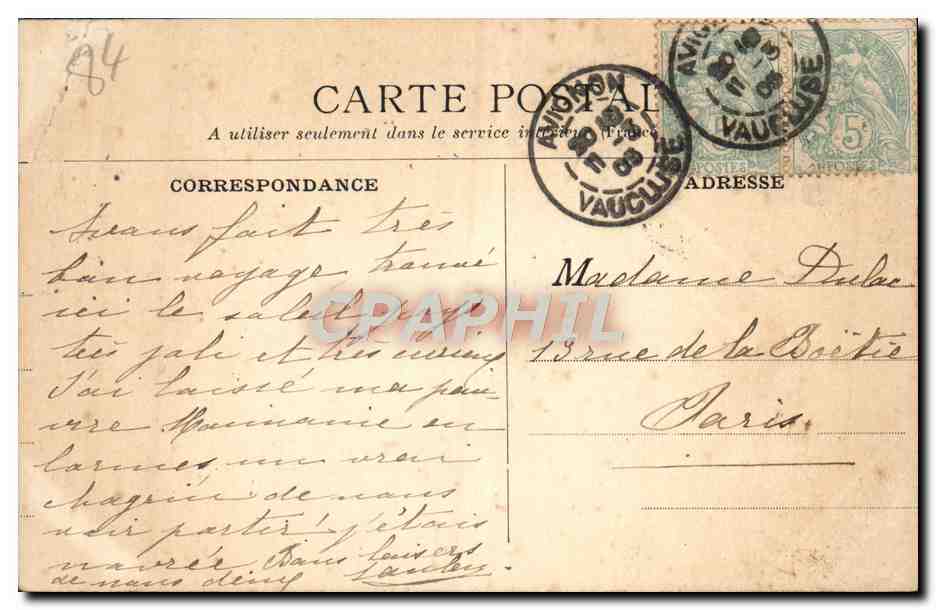 CPA Avignon Vue Generale Prise du Enteau de Villeneuve les Avignon — Rückseite