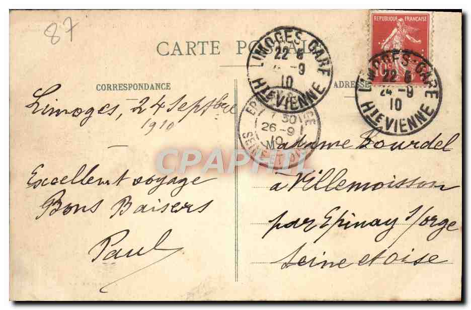 CPA Limoges Cathedrale Pont Saint Etienne La Vienne  — Rückseite