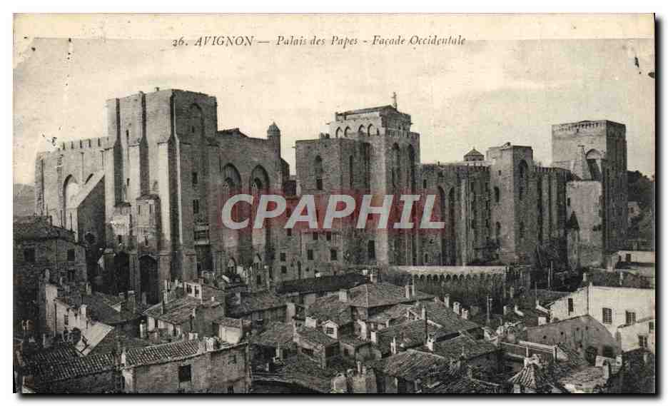 CPA Avignon Palais des Papes Facade Occidentale