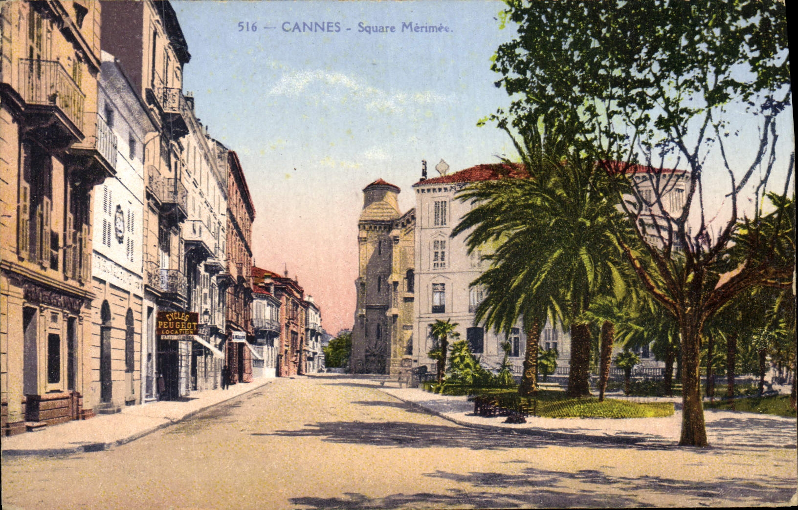 CPA Cannes Square Merimes Cycles Peugeot Velo Cycle 